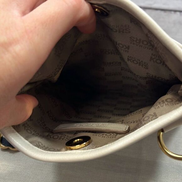 Michael Kors blue/white/gray/yellow crossbody bag with some wear as shown‎ - Picture 7 of 10